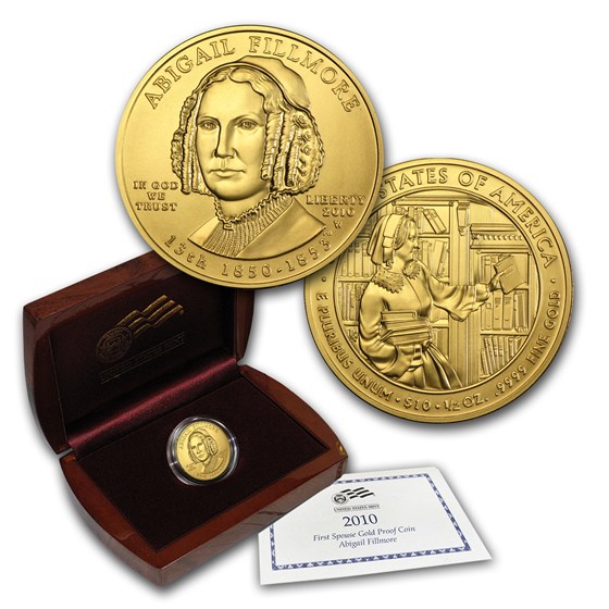 2010-W 1/2 oz Gold Abigail Fillmore BU (w/Box & COA) 2010-W 1/2 oz Gold Abigail Fillmore BU (w/Box & COA)