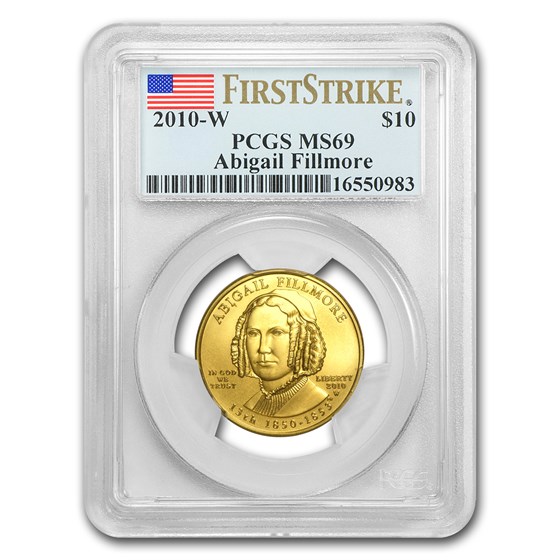 2010-W 1/2 oz Gold Abigail Fillmore MS-69 PCGS (FirstStrike®)