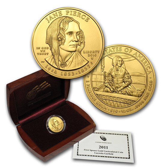 2010-W 1/2 oz Gold Jane Pierce BU (w/Box & COA) 2010-W 1/2 oz Gold Jane Pierce BU (w/Box & COA)