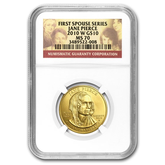 2010-W 1/2 oz Gold Jane Pierce MS-70 NGC 2010-W 1/2 oz Gold Jane Pierce MS-70 NGC