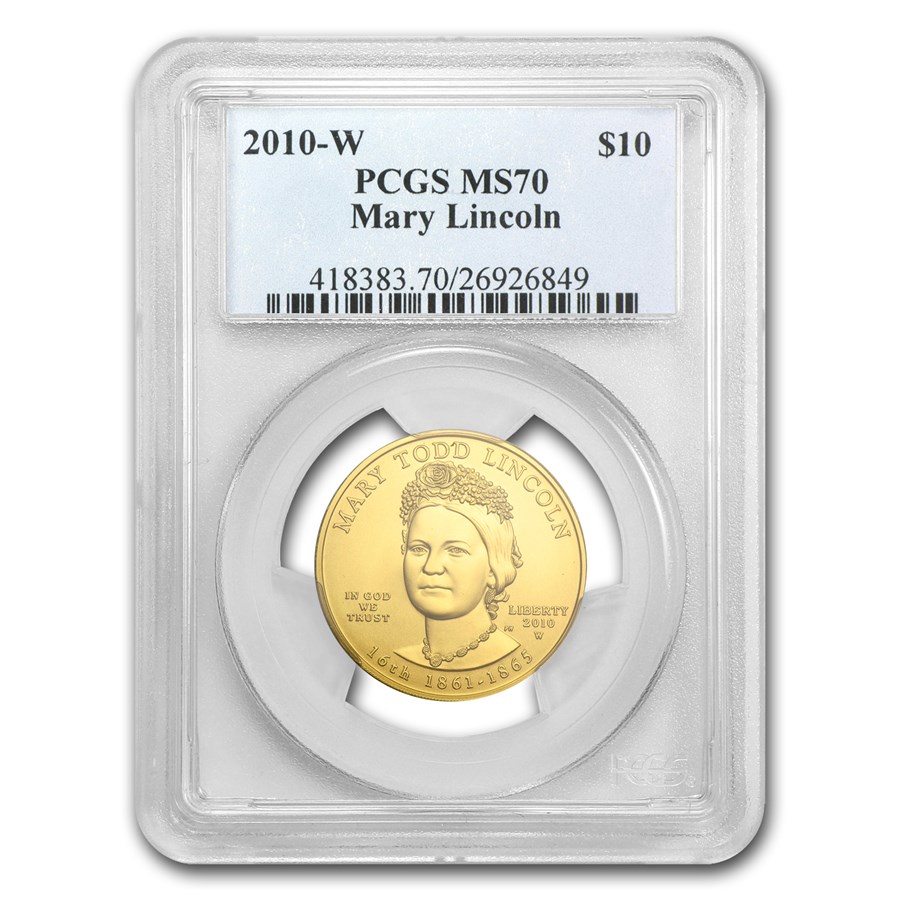 2010-W 1/2 oz Gold Mary Todd Lincoln MS-70 PCGS