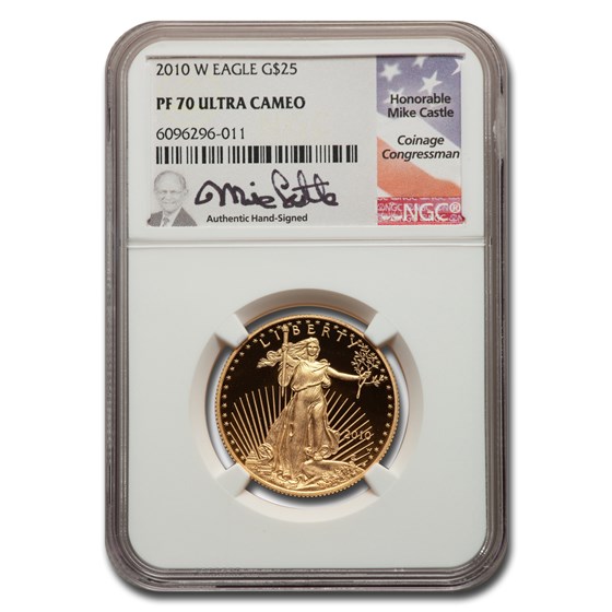 2010-W 1/2 oz Proof American Gold Eagle PF-70 NGC (Castle) 2010-W 1/2 oz Proof American Gold Eagle PF-70 NGC (Castle)