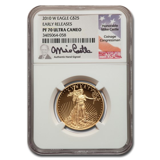 2010-W 1/2 oz Proof American Gold Eagle PF-70 NGC (ER, Castle) 2010-W 1/2 oz Proof American Gold Eagle PF-70 NGC (ER, Castle)