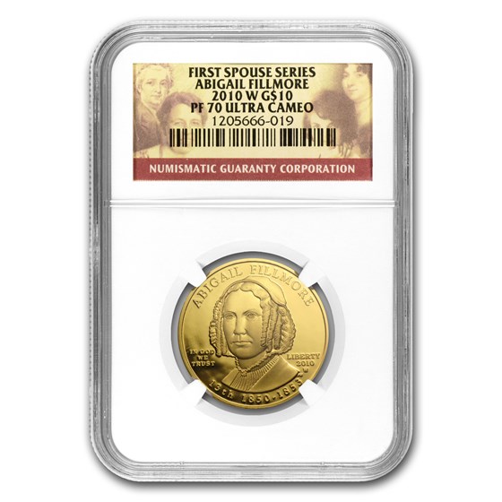 2010-W 1/2 oz Proof Gold Abigail Fillmore PF-70 NGC 2010-W 1/2 oz Proof Gold Abigail Fillmore PF-70 NGC