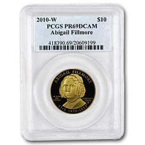 2010-W 1/2 oz Proof Gold Abigail Fillmore PR-69 PCGS 2010-W 1/2 oz Proof Gold Abigail Fillmore PR-69 PCGS