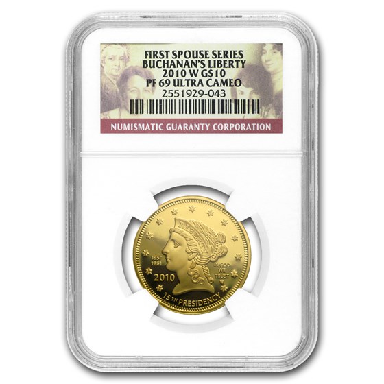 2010-W 1/2 oz Proof Gold Buchanan's Liberty PF-69 NGC 2010-W 1/2 oz Proof Gold Buchanan's Liberty PF-69 NGC
