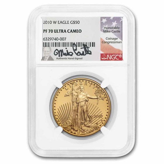 2010-W 1 oz Proof American Gold Eagle PF-70 NGC (Castle Label) 2010-W 1 oz Proof American Gold Eagle PF-70 NGC (Castle Label)