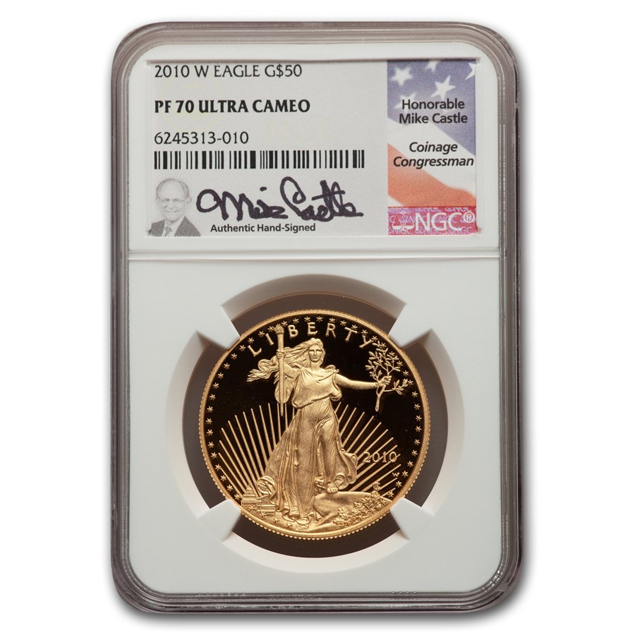 2010-W 1 oz Proof American Gold Eagle PF-70 NGC (Castle Label)