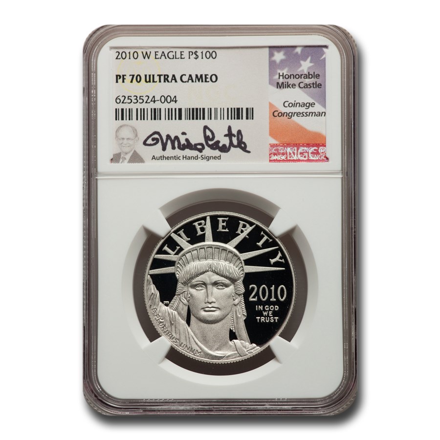2010-W 1 oz Proof American Platinum Eagle PF-70 NGC (Castle)