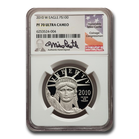 2010-W 1 oz Proof American Platinum Eagle PF-70 NGC (Castle) 2010-W 1 oz Proof American Platinum Eagle PF-70 NGC (Castle)