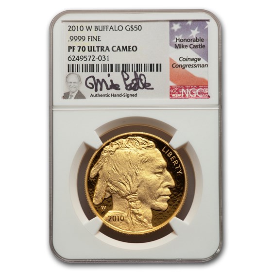2010-W 1 oz Proof Gold Buffalo PF-70 NGC (Castle)