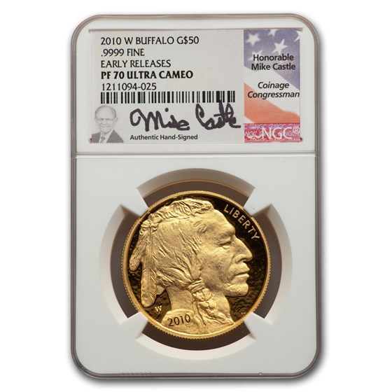 2010-W 1 oz Proof Gold Buffalo PF-70 NGC (ER, Mike Castle) 2010-W 1 oz Proof Gold Buffalo PF-70 NGC (ER, Mike Castle)