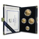 2010-W 4-Coin Proof American Gold Eagle Set (w/Box & COA)