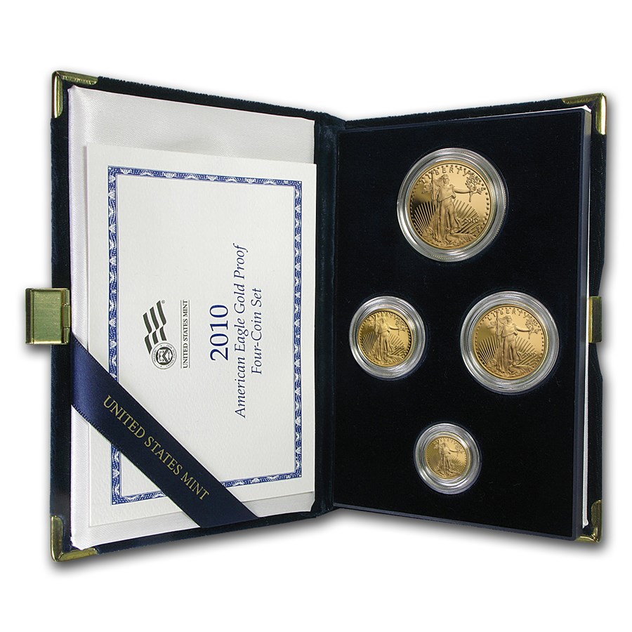 2010W 4Coin Proof Gold American Eagle Set (w/Box & COA) Proof Gold Eagle Coin Sets APMEX