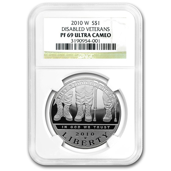 2010-W Disabled American Veterans $1 Silver Commem PF-69 NGC