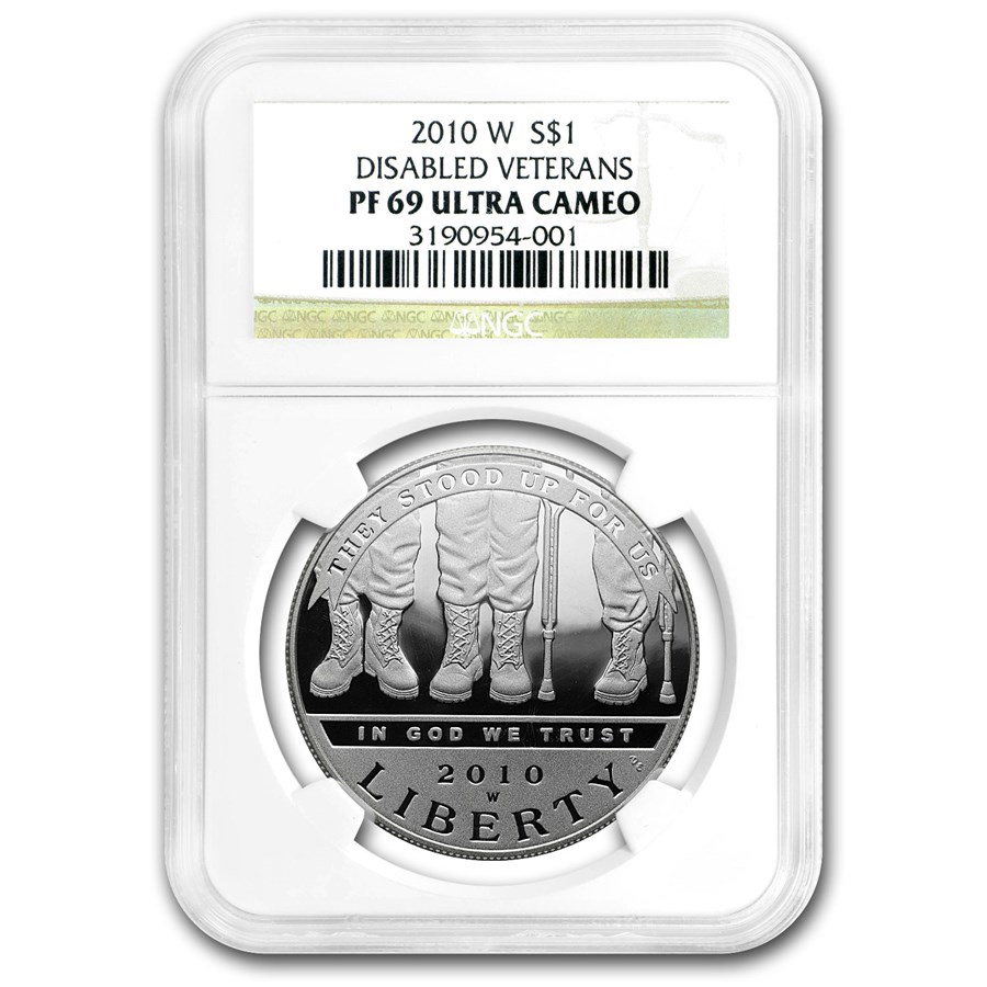 2010-W Disabled American Veterans $1 Silver Commem PF-69 NGC