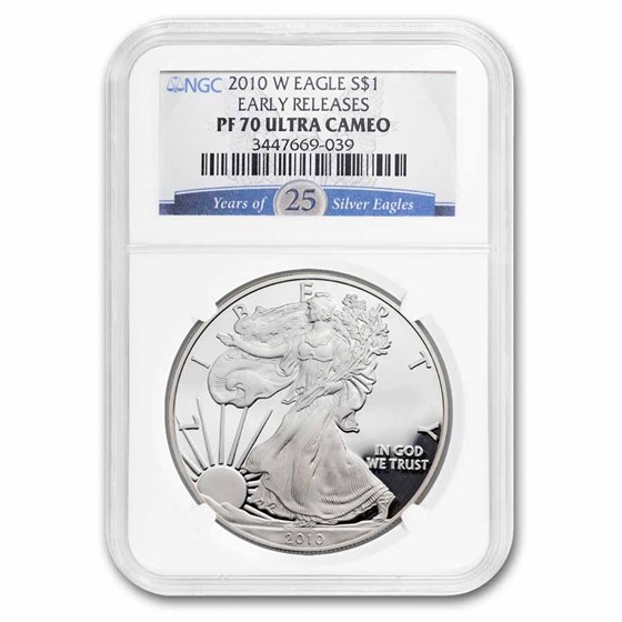2010-W Proof American Silver Eagle PF-70 NGC (ER, 25th Anniv)