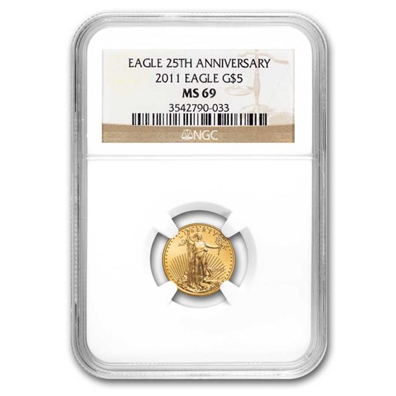 2011 1/10 oz American Gold Eagle MS-69 NGC 2011 1/10 oz American Gold Eagle MS-69 NGC