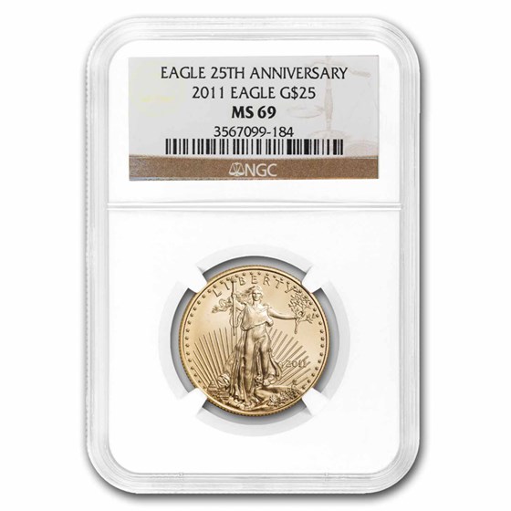 2011 1/2 oz American Gold Eagle MS-69 NGC