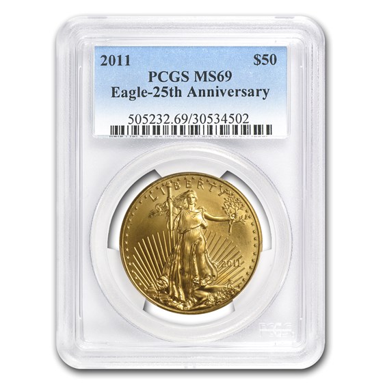 2011 1 oz American Gold Eagle MS-69 PCGS 2011 1 oz American Gold Eagle MS-69 PCGS