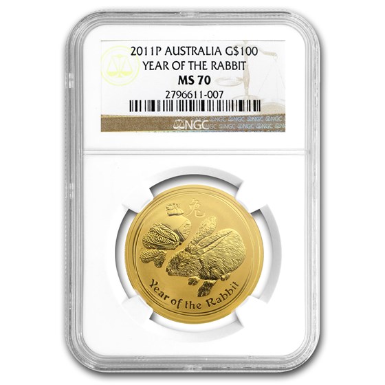 2011 1 oz Gold Lunar Year of the Rabbit MS-70 NGC (Series II) 2011 1 oz Gold Lunar Year of the Rabbit MS-70 NGC (Series II)
