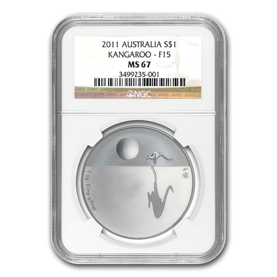 2011 1 oz Proof Silver Kangaroo at Sunset F15 Privy MS-67 NGC 2011 1 oz Proof Silver Kangaroo at Sunset F15 Privy MS-67 NGC