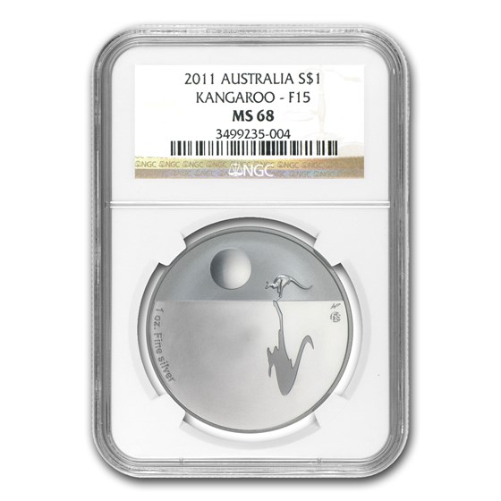 2011 1 oz Proof Silver Kangaroo at Sunset F15 Privy MS-68 NGC 2011 1 oz Proof Silver Kangaroo at Sunset F15 Privy MS-68 NGC