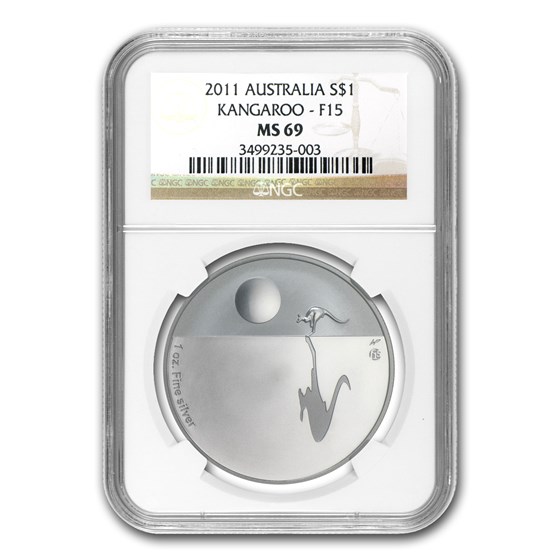 2011 1 oz Proof Silver Kangaroo at Sunset F15 Privy MS-69 NGC 2011 1 oz Proof Silver Kangaroo at Sunset F15 Privy MS-69 NGC