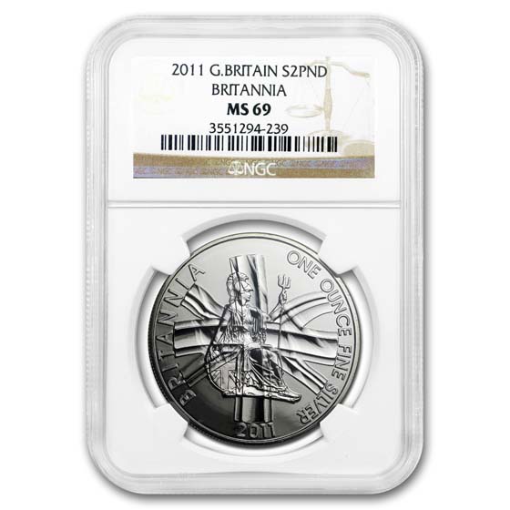 Buy 2011 1 oz Silver Britannia MS-69 NGC | APMEX