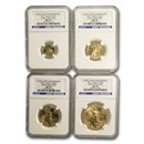 2011 4-Coin American Gold Eagle Set MS-70 NGC (ER)