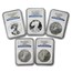 2011 5-Coin Silver Eagle Set MS/PF-70 NGC (ER, 25th Anniv)