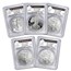 2011 5-Coin Silver Eagle Set MS/PR-70 PCGS (FS, 25th Anniv)