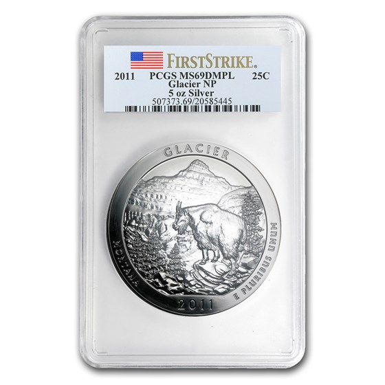 2011 5 oz Silver ATB Glacier MS-69 DMPL PCGS (FirstStrike®) 2011 5 oz Silver ATB Glacier MS-69 DMPL PCGS (FirstStrike®)