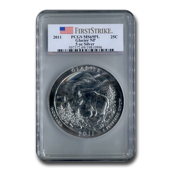 2011 5 oz Silver ATB Glacier MS-69 PL PCGS (FirstStrike®) 2011 5 oz Silver ATB Glacier MS-69 PL PCGS (FirstStrike®)