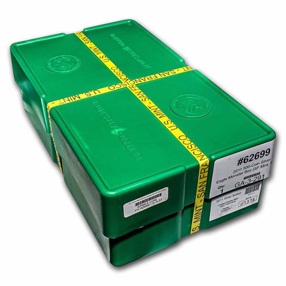 2011 500-Coin Silver Eagle Monster Box (SF Mint, Sealed) 2011 500-Coin Silver Eagle Monster Box (SF Mint, Sealed)