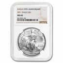 2011 American Silver Eagle MS-69 NGC