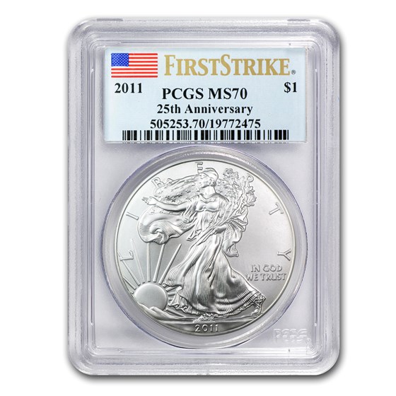 2011 American Silver Eagle MS-70 PCGS (FS, 25th Anniv) 2011 American Silver Eagle MS-70 PCGS (FS, 25th Anniv)