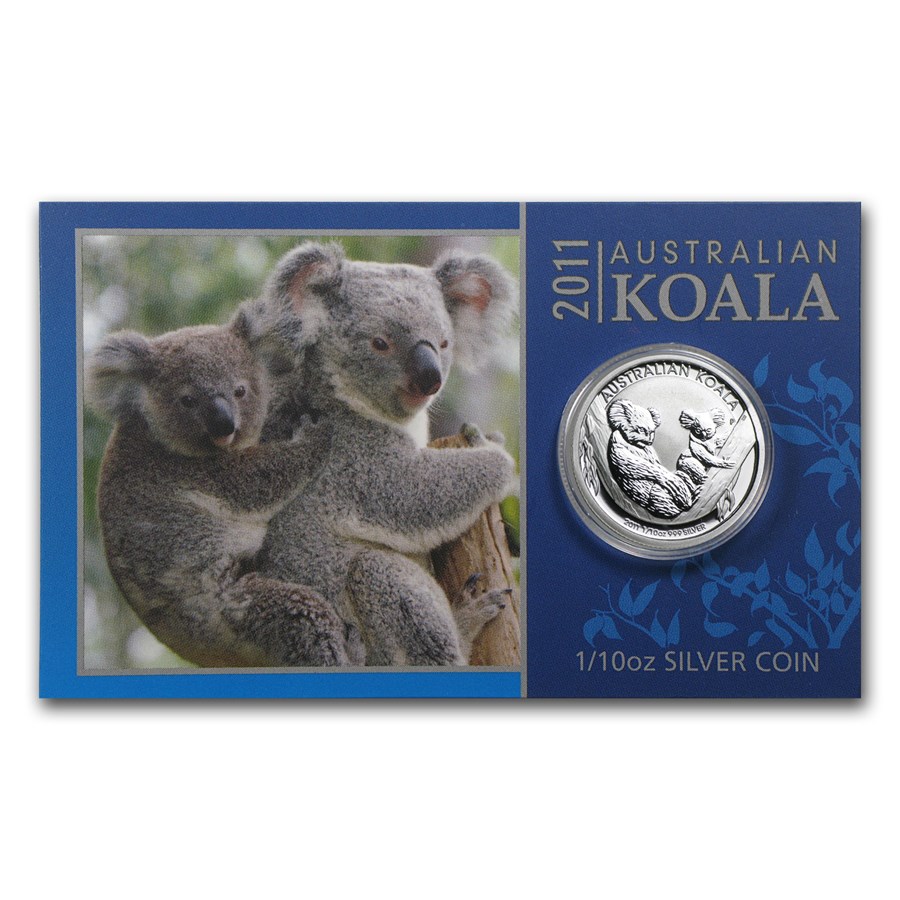 2011 Australia 1/10 oz Silver Koala BU (In display card)