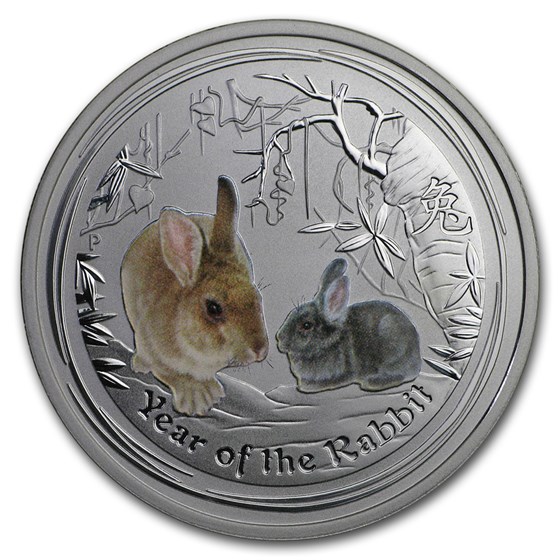 2011 Australia 1/2 oz Silver Year of the Rabbit BU (Colorized) 2011 Australia 1/2 oz Silver Year of the Rabbit BU (Colorized)