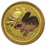 2011 Australia 1/20 oz Gold Lunar Rabbit BU (SII, Colorized)