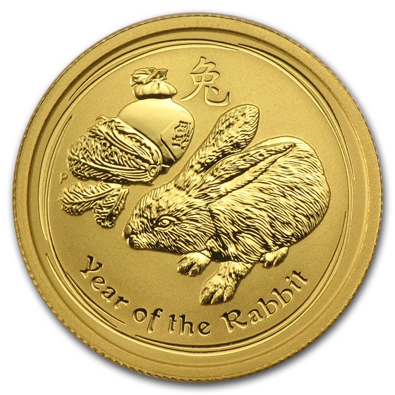 2011 Australia 1/4 oz Gold Lunar Rabbit BU (Series II)