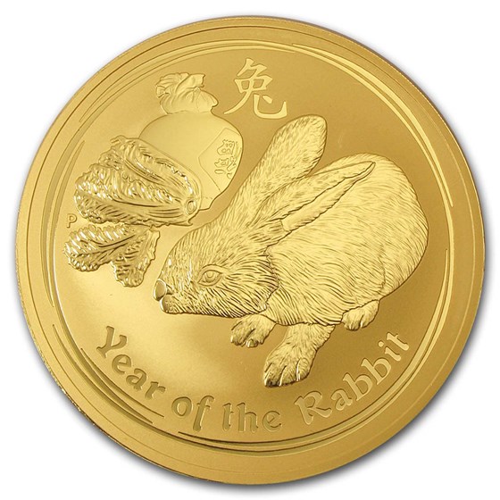 2011 Australia 1 kilo Gold Lunar Rabbit BU (Series II)