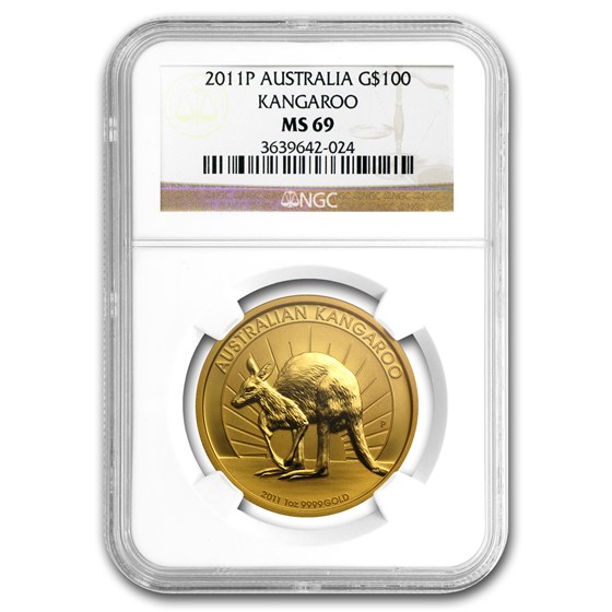 2011 Australia 1 oz Gold Kangaroo MS-69 NGC