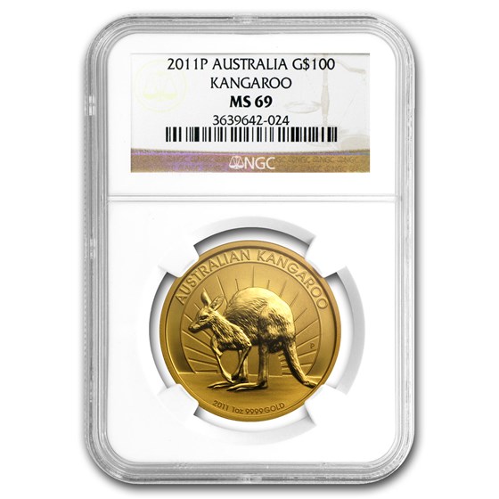 2011 Australia 1 oz Gold Kangaroo MS-69 NGC 2011 Australia 1 oz Gold Kangaroo MS-69 NGC