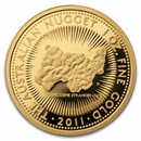 2011 Australia 1 oz Gold Kangaroo Proof (High Relief, No Box)