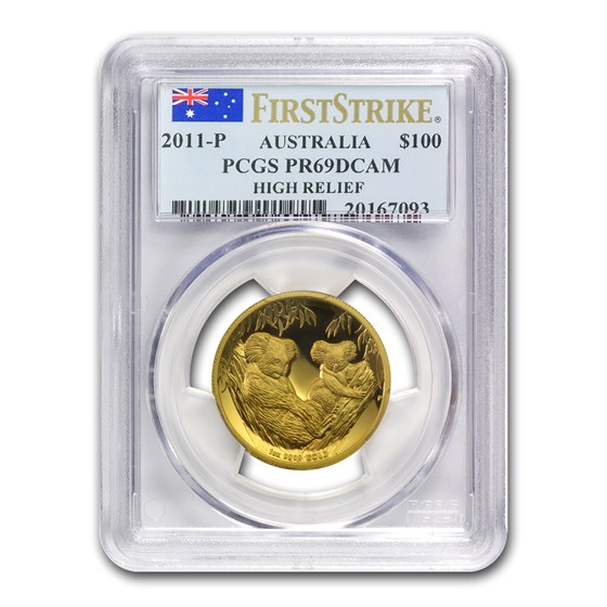 2011 Australia 1 oz Gold Koala PF-69 PCGS (FS, High Relief) 2011 Australia 1 oz Gold Koala PF-69 PCGS (FS, High Relief)