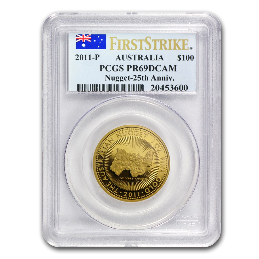 2011 Australia 1 oz Gold Nugget PR-69 PCGS (FS, 25th Anniv)