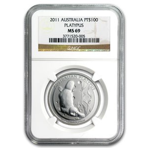 2011 Australia 1 oz Platinum Platypus MS-69 NGC