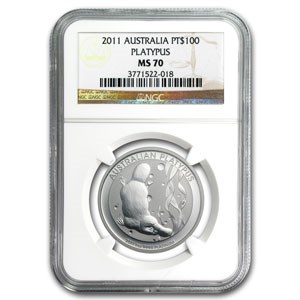 2011 Australia 1 oz Platinum Platypus MS-70 NGC