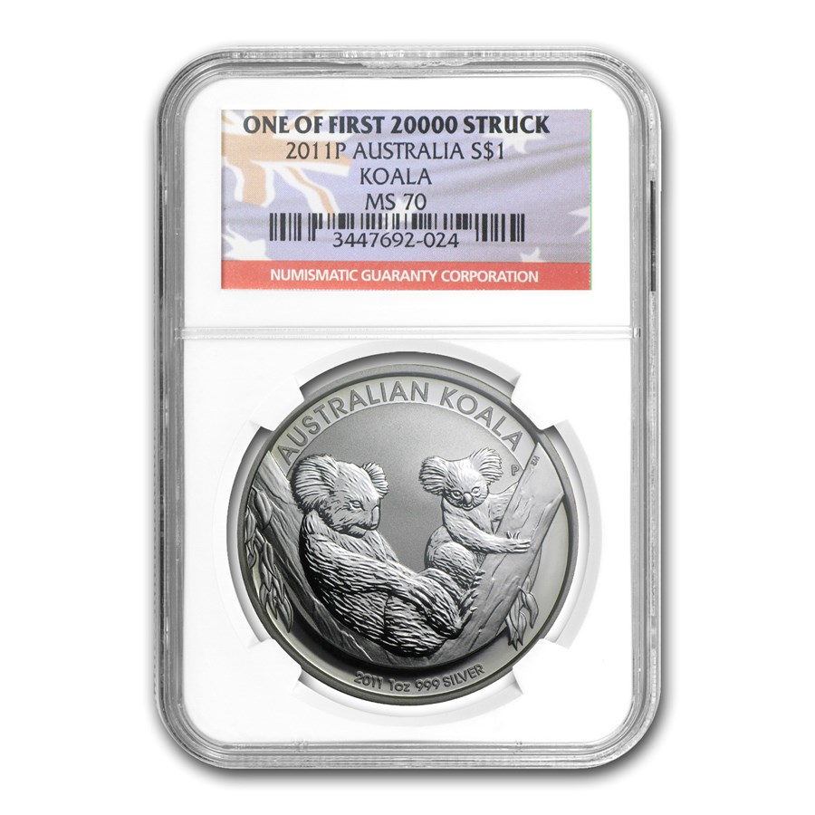 2011 Australia 1 oz Silver Koala MS-70 NGC (First of 20,000)